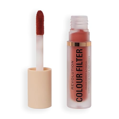 Revolution Colour Filter Correcting Concealer, Buildable Full Coverage Makeup, Soft Matte Finish, Long-Lasting, Vegan & Cruelty-Free, Cinnamon, 4g