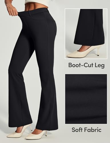 IUGA Womens Dress Pants Bootcut Business Casual Work Pants with Pockets Stretchy Slacks Pull On Trousers Office3