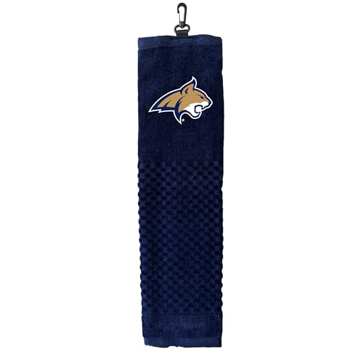Image of Team Golf NCAA Montana State Bobcats Embroidered Golf Towel Embroidered Golf Towel, Checkered Scrubber Design, Embroidered Logo