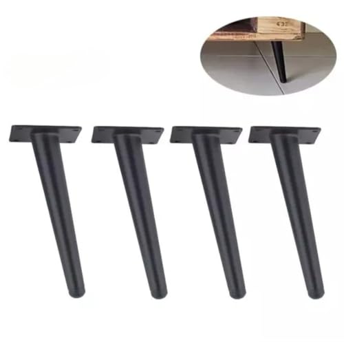 Image of Sofa Leg Black Finish 5 Inches (Set of 4) Metal Cone Shape Heavy Duty Sofa Legs for Home, Office Rustproof & Sturdy Sofa Paya with Mounting Screw | Furniture /Table Legs