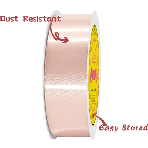 Image of Double Face Moon Stone Satin Ribbon 1-1 /2 Inch x 50 Yards Polyester Ribbon for Gift Wrapping Easter Weddings Party Decorations Hair Bows Invitations