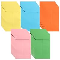 Mini Umschläge 50 Münzumschläge Farbige Samenumschläge Samentüten Kleine Briefumschläge Mini Bunte Umschläge Money Envelopes für Löhne Samen Münzen Perlen Briefmarken 8.9 x 5.7cm