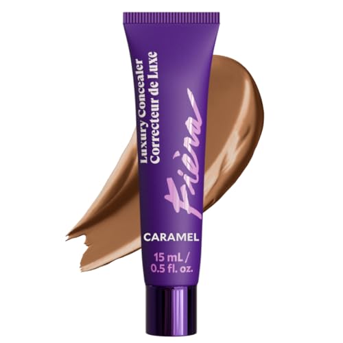 Fièra Luxury Concealer & Foundation with Anti-Aging Ingredients - Full Coverage for Dark Circles, Wrinkles, Fine Lines, and Spots, All-Day Wear For Mature Skin - Caramel, 0.5 FL. OZ. / 15 ML