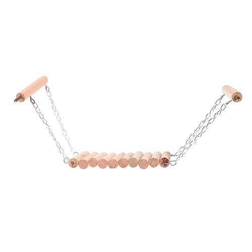 VICASKY 1Pc Hanging Ladder for Birds Wooden Swing for Parrots and Pets Climbing Exercise for Pet Cages Gardens Unique Engage and Entertain