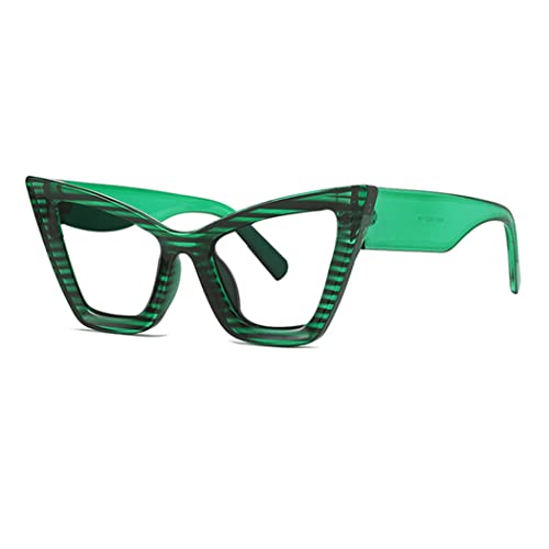 Image of Retro Cat Eye Blue Light Blocking Reading Glasses For Women Men Oversized Anti Anti Glare UV Eyewear (green, 0.0, multiplier x)