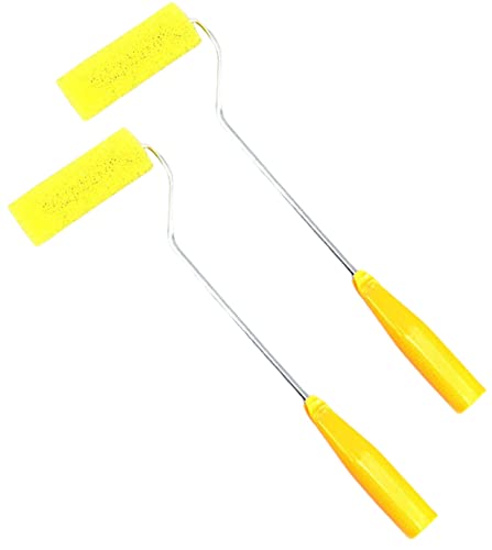 cobalt planet 砂骨ローラー ローラーハンドル セット 4インチ 直径3.5cm 粗目 中目 細目 マスチックローラー 多孔質ローラー (4インチ 中目 2本セット)