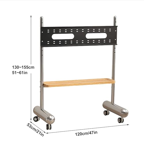 Soporte móvil para TV con ruedas ajustable en altura 70-88in miniatura 6