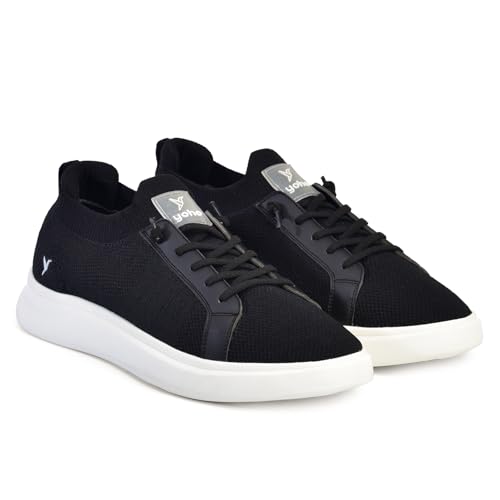 Image of YOHO Trip Sneakers for Men | Stylish Casual Shoes with Elastic Laces | Comfortable, Stretchable & Ultra-Lightweight | Premium Breathable Mesh Fabric