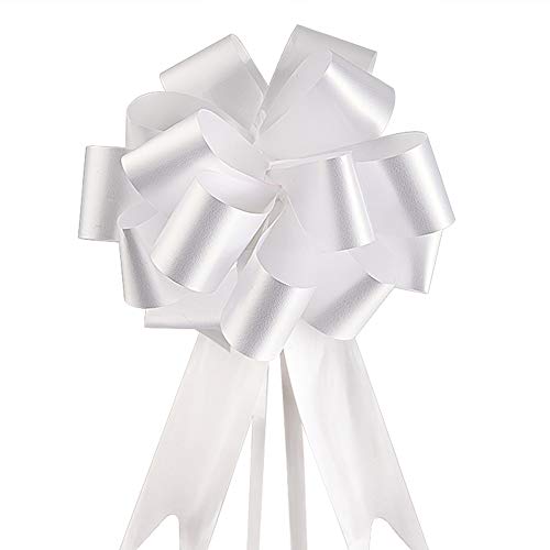 faburo 80pcs nœuds automatiques, nœuds à Tirer en Ruban, Large Ruban Noeuds à Tirer Décoration (Blanc) pour Mariage Diverses célébrations,...
