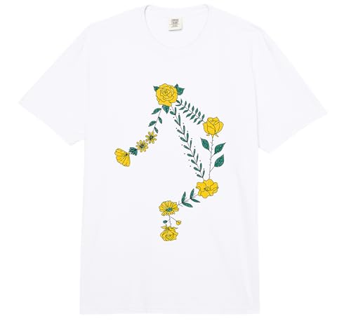 Libra Libra Constellation as Flowers Zodiac Sign Comfort Colors Adult Heavyweight T-Shirt