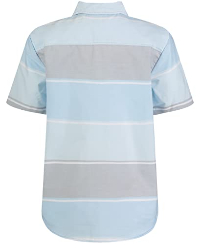 Calvin Klein Boys' Short Sleeve Woven Button Down Shirt, Quarry Multi Stripe, 10-12 #TOP1