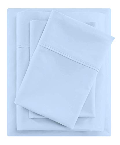Loom Atrium Juego de sábanas de 800 hilos, 100% algodón, 4 piezas, ropa de cama con 2 fundas de almohada, sábanas suaves para niños y adultos, se adapta a colchones de hasta 18 pulgadas de profundidad