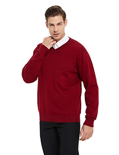 TopTie Custom Embroidered Sweater Monogrammed Men's Long Sleeve V-Neck Pullover4