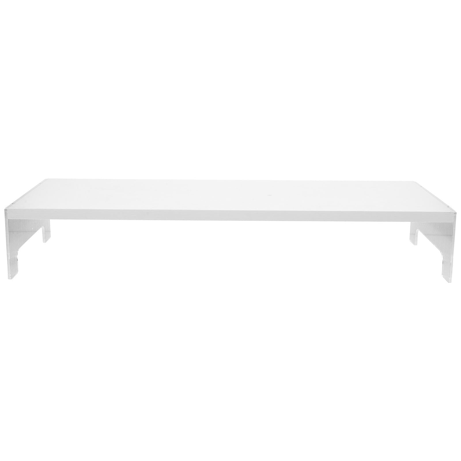Support d'écran acrylique blanc contre la fatigue cervicale sur bureau