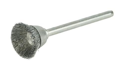 Image of Weiler 26076 5 /8 inch Miniature Cup Brush, .005 inch Stainless Steel Fill, 1 /8 inch Stem, Made in The USA (Pack of 144)