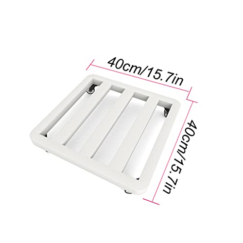 Wytrzymały Stojak Na Rośliny Na Kółkach, Metalowy Wózek Na Doniczki Do Ogrodu, Udźwig 150 Kg, Kwadratowy Stojak Na Duże Doniczki(Biały-40X40Cm)