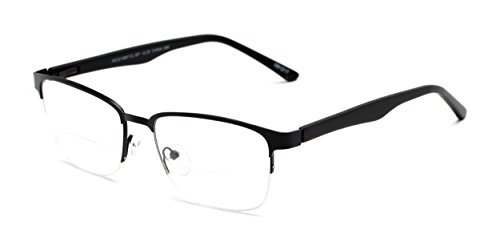Rectangle Bifocal Reading Glasses in Black by Readers.com | The Polk | +1.50
