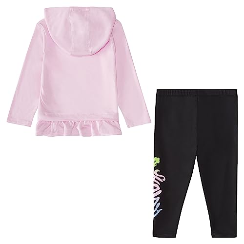 Image of adidas Girls' 2-piece Long Sleeve Hooded Melange Tee & Legging Set