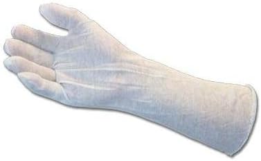 Safety Zone GIMW-M2-1P Lisle Medium Weight Inspector Glove, LG, 12" Size, 100% Cotton, White (Pack of 1200)