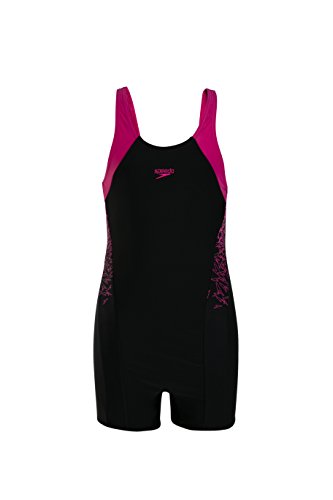 Image of Speedo Girl's Endurance Boom Splice Legsuit Swimwear - Chroma Blue & Bright Zest