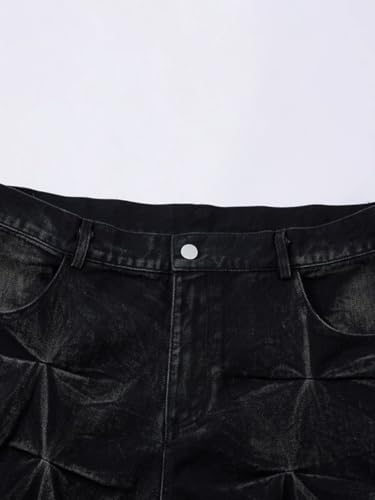 Men's American Hip Hop Denim Jeans with Zipper Details 5