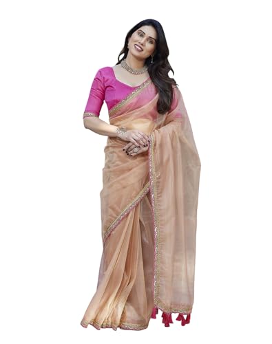 Image of Yashika Women's New Bollywood Soft Tissue Silk Saree With Blouse Material |saree for Women | New Sari | Saree