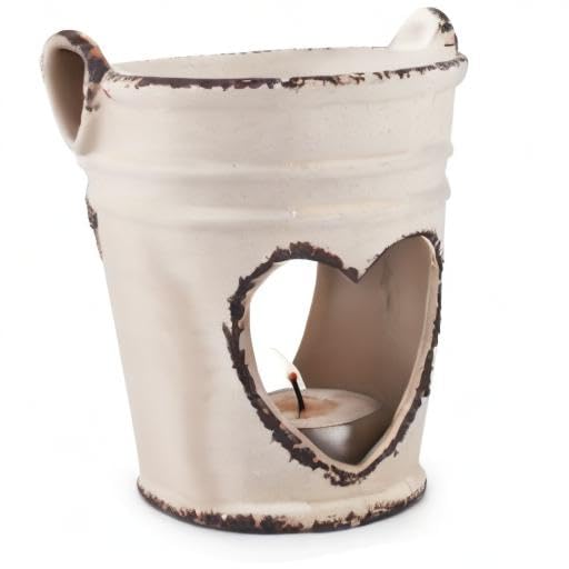 Pajoma Lampada Profumata In Ceramica Old Romantic - Piccola, Altezza 10,5 Cm, Colore Bianco - Calda Luce E Fragranza Per La Casa, Accessorio D'Arredo