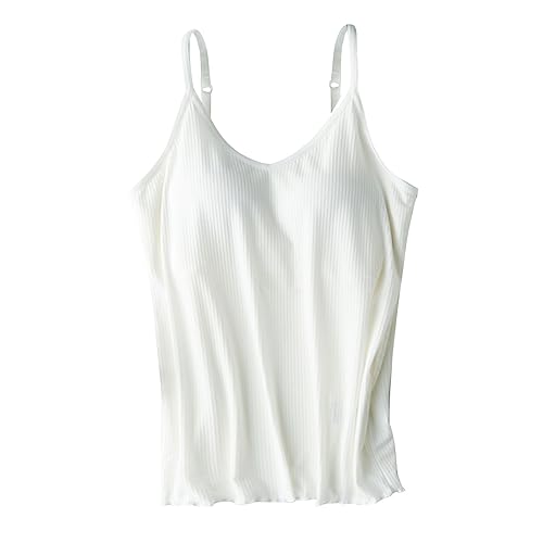Generisch Blusas Con Rhinestone Color sólido con almohadilla en el pecho sin sujetador para usar Top de las mujeres Encaje, Blanco, M