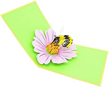 PopLife Honey Bee 3D Pop Up Mothers Day Card - Gardeners Birthday, Happy Anniversary, Valentine's Day, Congratulations, Get Well Soon - for Wife, Mom, Grandma, Friend, Daughter, Sister