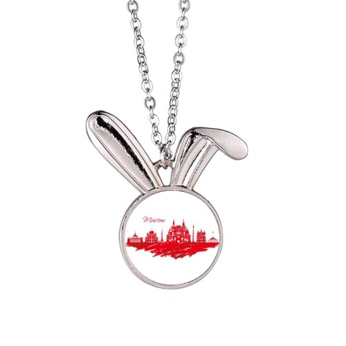 Collier cathédrale rouge de Moscou pendentif Russie pour look original
