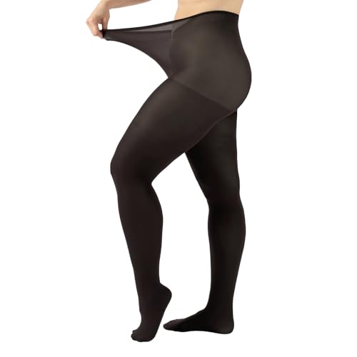 Image of CALZITALY Plus Sizes Anti-Chafing Opaque Tights | 60 DEN | L - 4XL | Black | Italian Hosiery