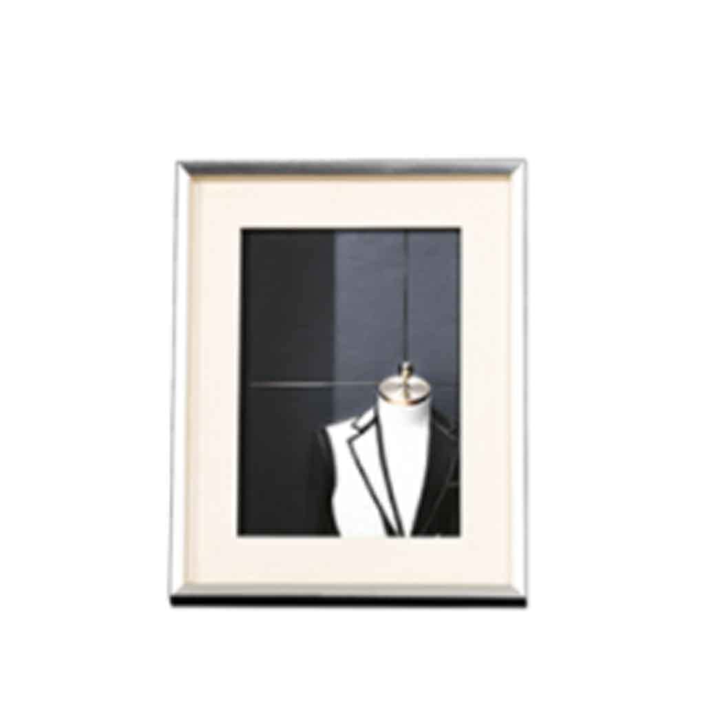 Marco para Fotos Marco de Fotos de Madera Maciza, Marco de Fotos Blanco Plateado Creativo Simple y Moderno, 6 ''7'' 10 ''para Sala de Estar, Dormitorio, Pantalla de Escritorio Portarretratos