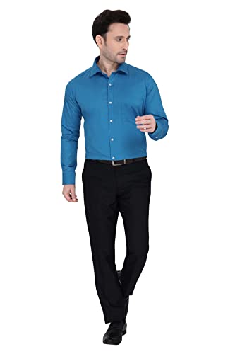 Image of Faubourg Cotton Blend 5377-5382 Men's Solid Plain Full Long Sleeve Slim Fit Formal Shirt