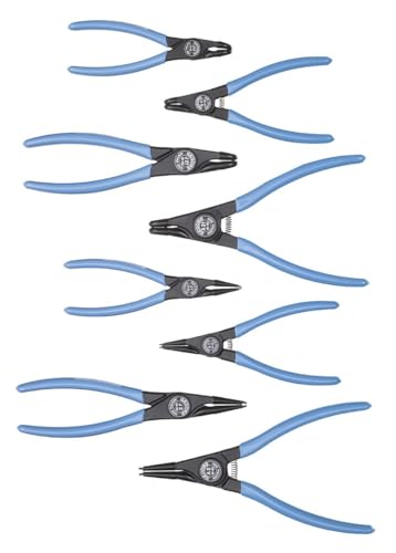 Image of GEDORE Circlip pliers set, 8-pc., Tool set for inner and outer circlips, Straight and 90° angled, 1101-001