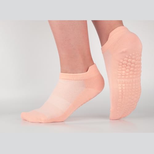 Image of Pilates Socks with Grips for Womens Athletic Gym Yoga Barre Dance Non Slip Skid Socks for Women