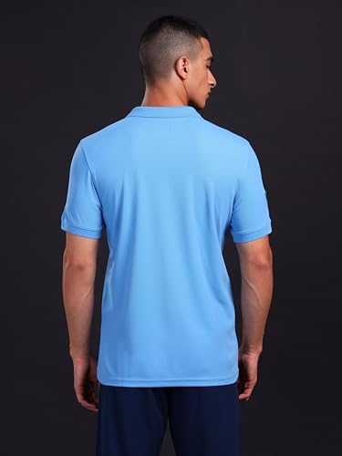 Image of TECHNOSPORT Men's Solid Polo T-Shirt MATPIQ Quick Dry Slim Fit Sports Tee for Gym Casual Smart Wear UPF50+ Anti Odour