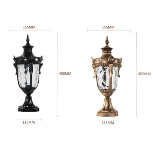 Image of Glowave Decorative Outdoor Antique Bronze Post Light Pillar Light Column Light, Waterproof Lantern Gate Post for Patio or Fench Deck, Doorway Porch Pillar Lamp - Warm White (P-6680 /S-BG)