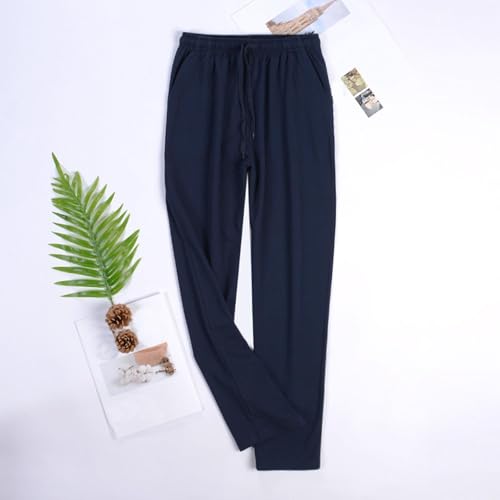 Men Cotton Jogger Pant Sleep, Solid Color Basic Casual Loungewear Pajama Pants Fashion Drawstring Pockets Pajama Bottom2