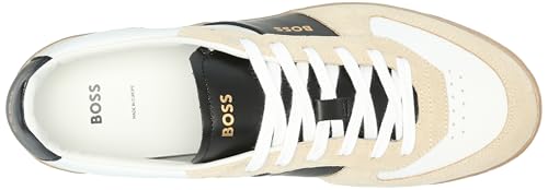 Image of BOSS Men's Soft Leather Block Logo Low Top Sneaker