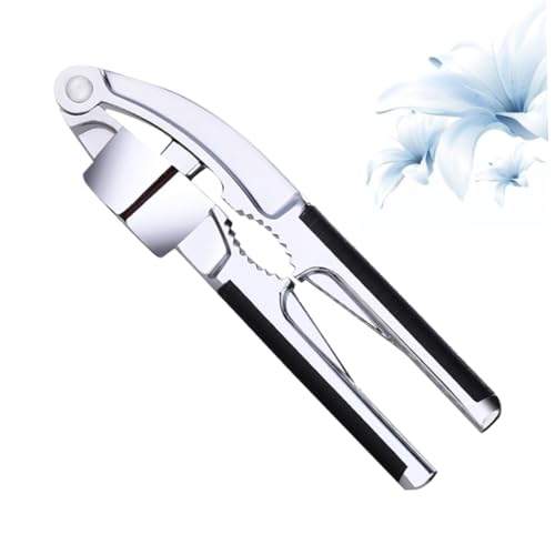 OUNONA Garlic Press and Slicer Alloy Mincer and Nut Crusher for Easy Kitchen Cooking and Simple to Clean for Mincing Garlic and Nuts