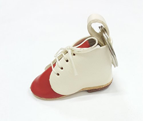 Portachiavi in Vera Pelle Scarponcino Rosso/Bianco...