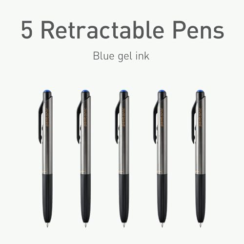 Set de 5 bolígrafos retráctiles de gel Pentonic azul 0.7 mm miniatura 3