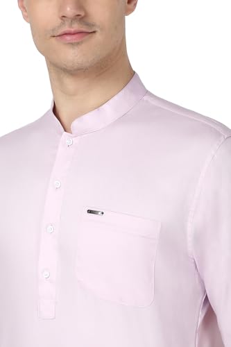 Image of Peter England Men Cotton Regular Fit Everyday Festive Solid Short Kurta