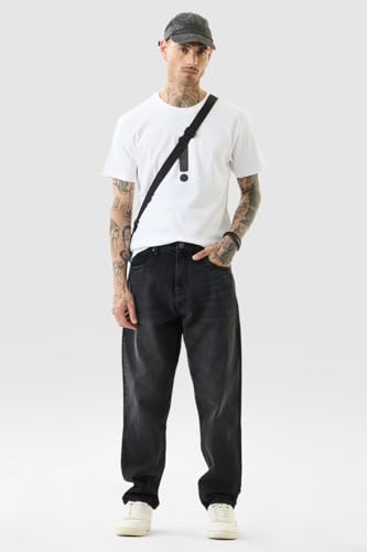 Image of SNITCH Men Jeans | Baggy Fit Relaxed Style | 100% Cotton Woven Fabric | Full Length Straight Leg Design | Durable & Comfortable Casual Wear