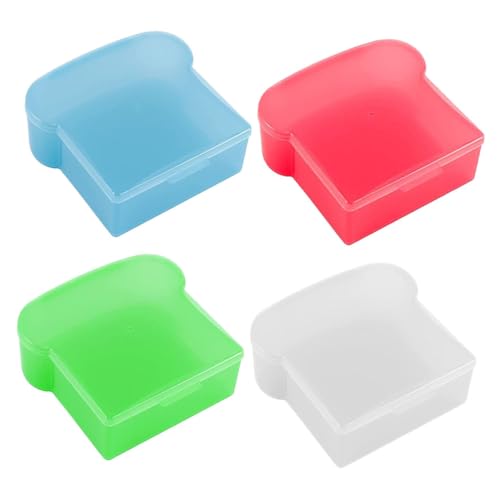 SOLUSTRE 4pcs Leak Toast Container Versatile Clamshell Plastic Box for Fresh Bread Preservation for Snacks Fruits and Picnics Tidy Kitchen Storage Color