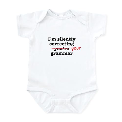 CafePress Silently Correcting Grammar Body Suit Cute Infant Bodysuit Baby Romper