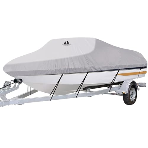Marine Grade Polyester Canvas Heavy Duty Boat Cover,Waterproof Boat Cover 20-22 ft, Secure Buckles & Straps – All-Season Waterproof Trailerable Boat Covers for Fishing, Bass Boats, Runabouts, and More