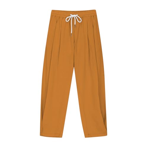 Kids Linen Harem Pants Boys Girls High Waisted Trousers Summer Cropped Pant Lightweight Yoga Pants Casual Beach Pant3