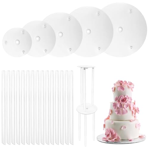 TULEBOLIAN Présentoirs à Gâteaux, Support à Gâteau Multicouches, Planches à Gâteaux, 5pcs...