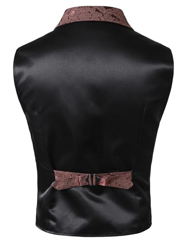 Image of VATPAVE Mens Victorian Suit Vest Steampunk Gothic Waistcoat